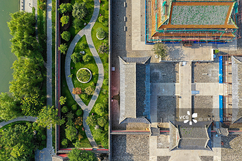 红墙内外+江苏省宿迁市宿豫区皂河镇乾隆行宫图片素材