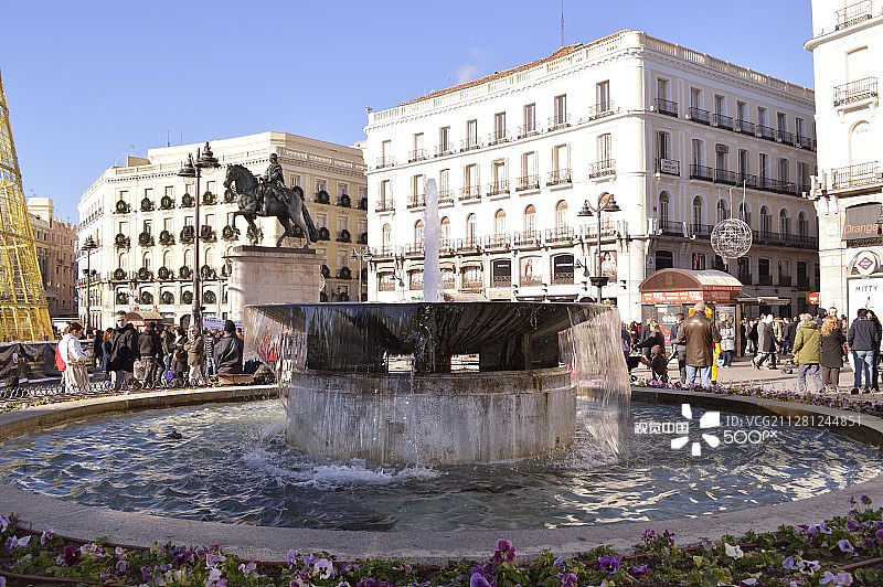 太阳门广场的喷泉图片素材