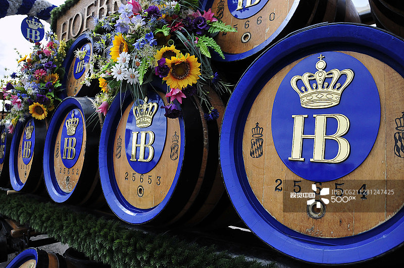 慕尼黑啤酒节皇家啤酒桶图片素材