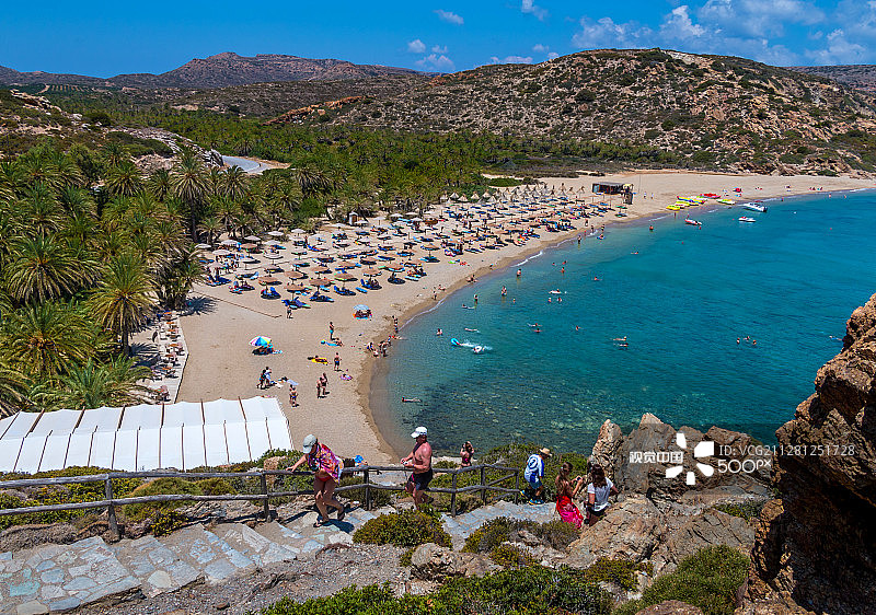 瓦伊海滩克里特岛图片素材