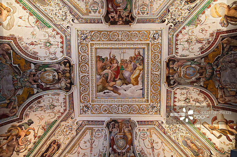 埃斯特庄园的文艺复兴壁画图片素材