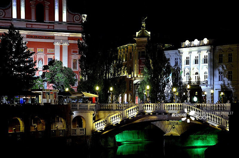 斯洛文尼亚卢布尔雅那三重桥图片素材