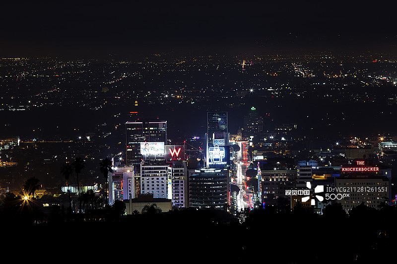从好莱坞山看到的洛杉矶景色图片素材