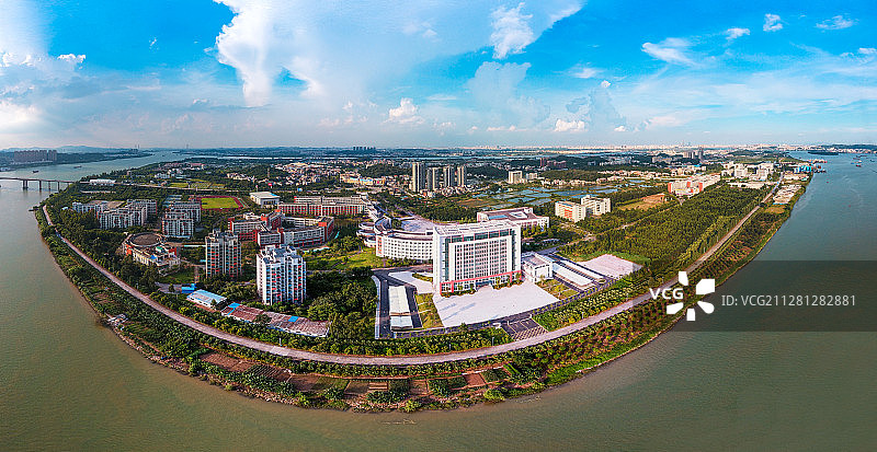广东省江门市蓬江区潮连岛航拍图片素材