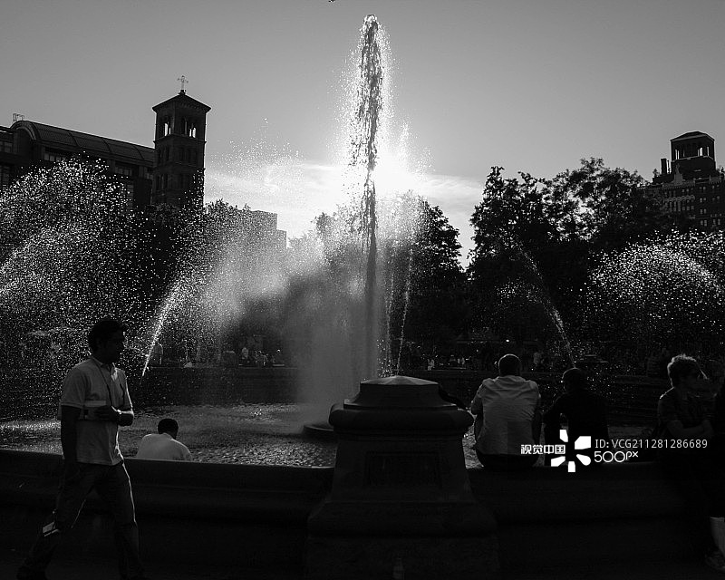 华盛顿广场喷泉图片素材