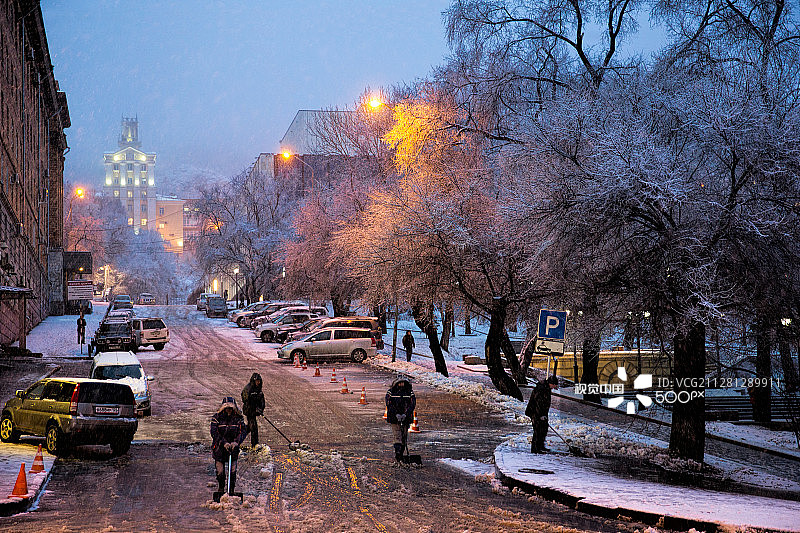 2014年符拉迪沃斯托克初冬的早晨图片素材