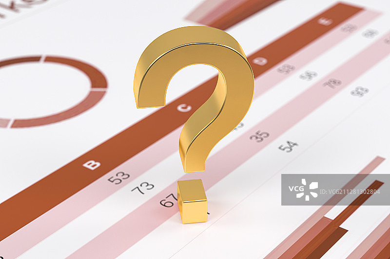 3D黄金问号图片素材