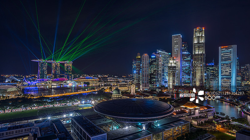 新加坡河激光表演图片素材