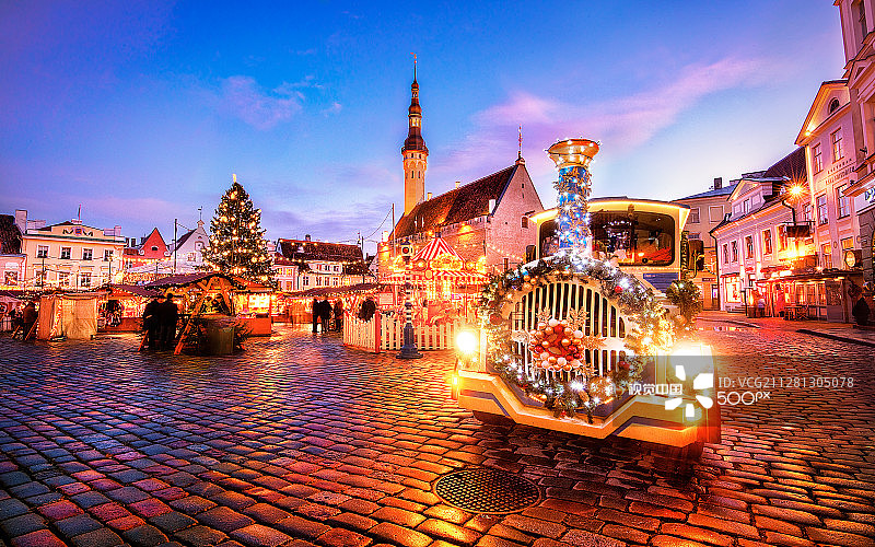 塔林圣诞市场，爱沙尼亚图片素材