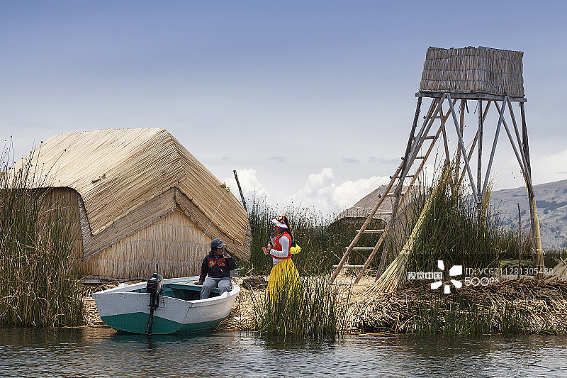 秘鲁的的喀喀湖图片素材