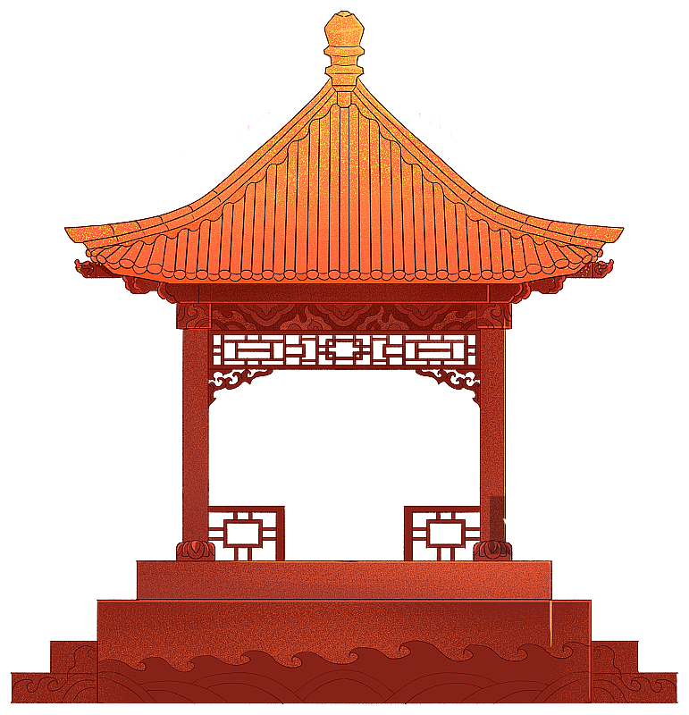 红色琉璃瓦中国古代宫殿楼阁建筑图片素材