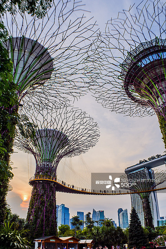 花园空中廊桥图片素材