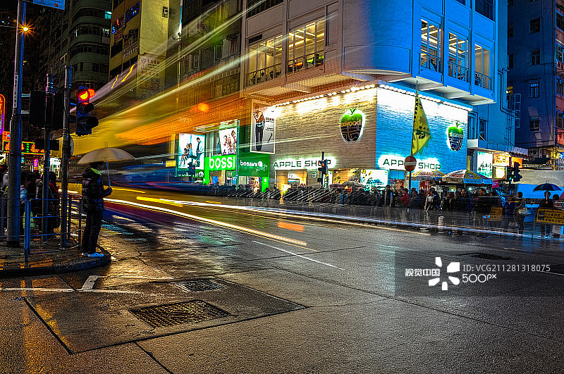 香港旺角繁忙的巴士站图片素材