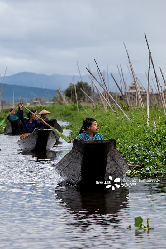 茵莱湖的农民图片素材