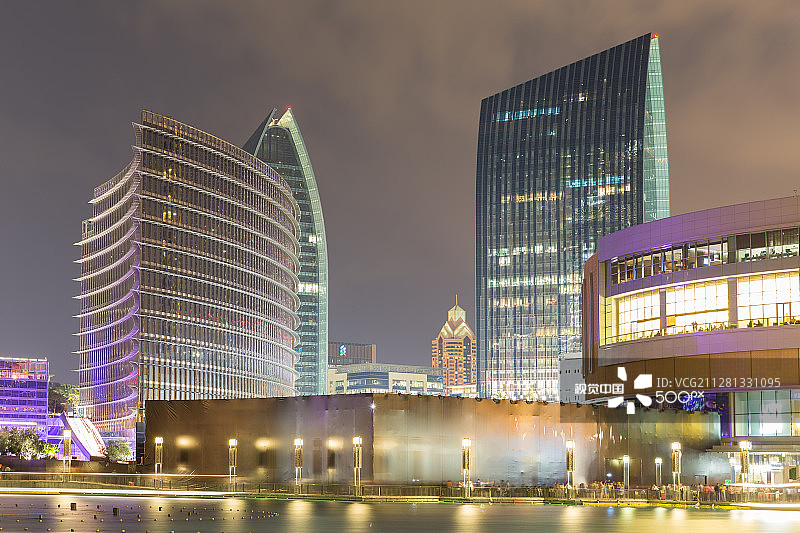 迪拜夜景图片素材