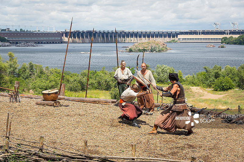 乌克兰扎波罗热的乌克兰哥萨克图片素材