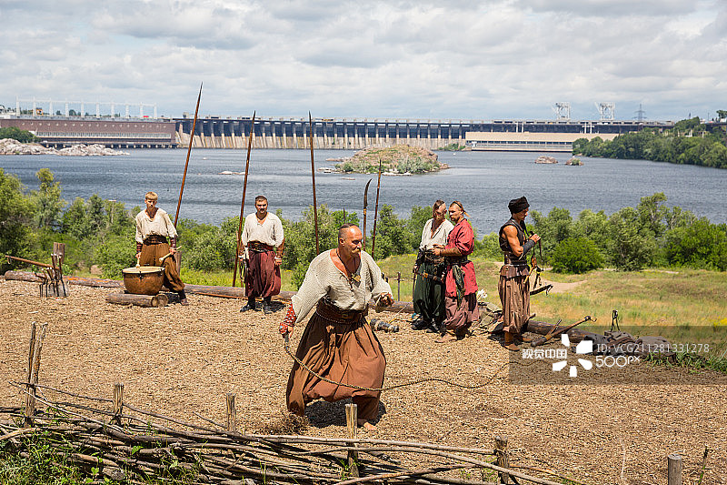 乌克兰扎波罗热的乌克兰哥萨克图片素材