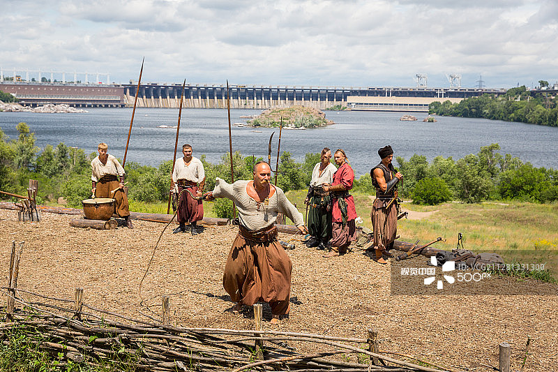 乌克兰扎波罗热的乌克兰哥萨克图片素材