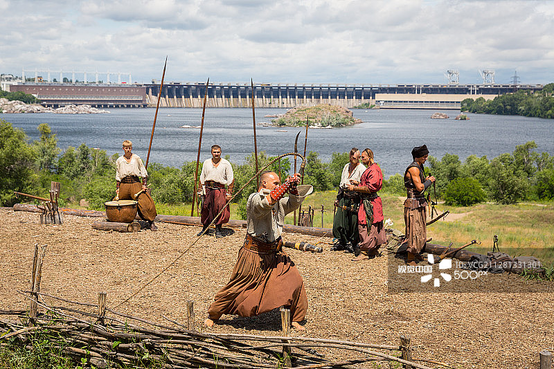 乌克兰扎波罗热的乌克兰哥萨克图片素材