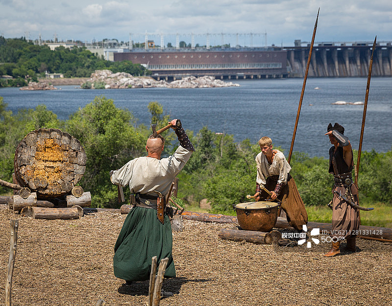 乌克兰扎波罗热的乌克兰哥萨克图片素材