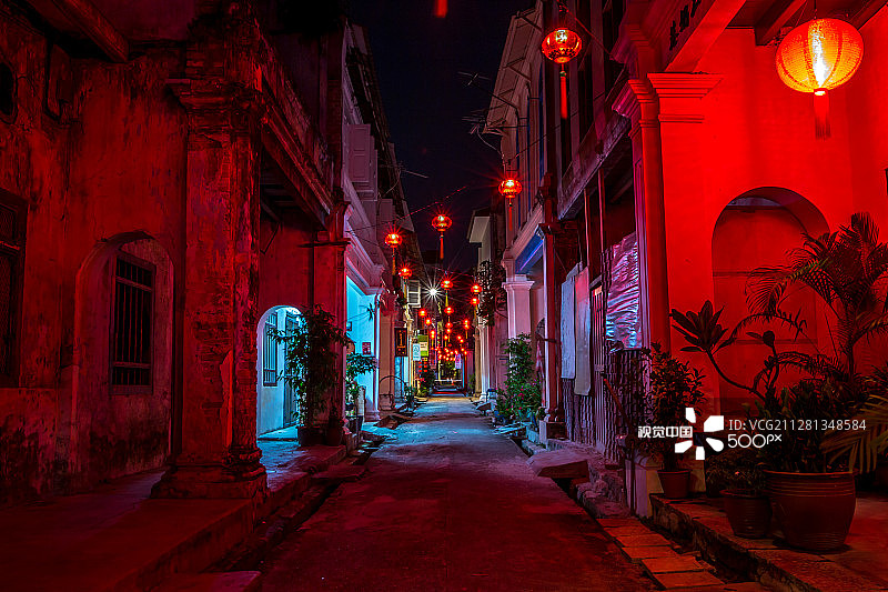 中国新年期间的怡保老城二奶巷图片素材