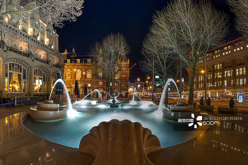 阿姆斯特丹莱兹广场喷泉图片素材