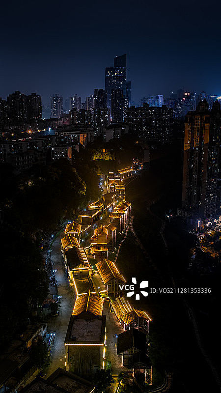 重庆夜景灯光高楼图片素材