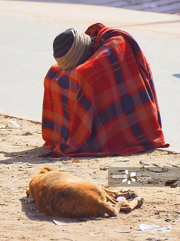 斋浦尔的无家可归者图片素材