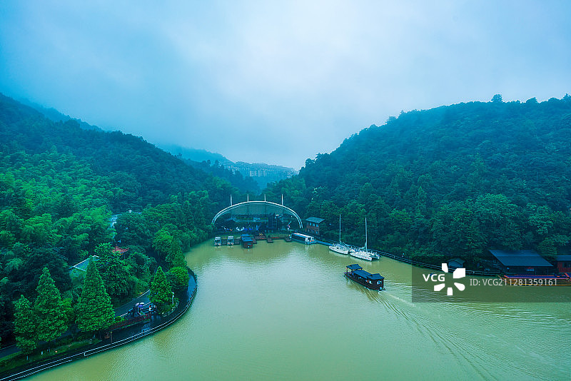 长沙石燕湖雨后风光图片素材
