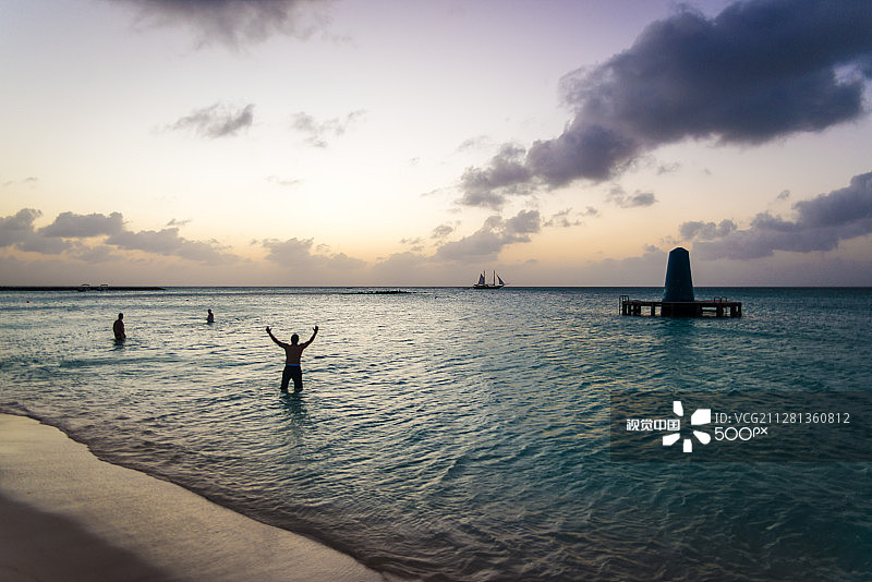 阿鲁巴日落图片素材