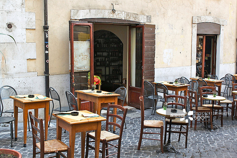 人行道咖啡馆图片素材