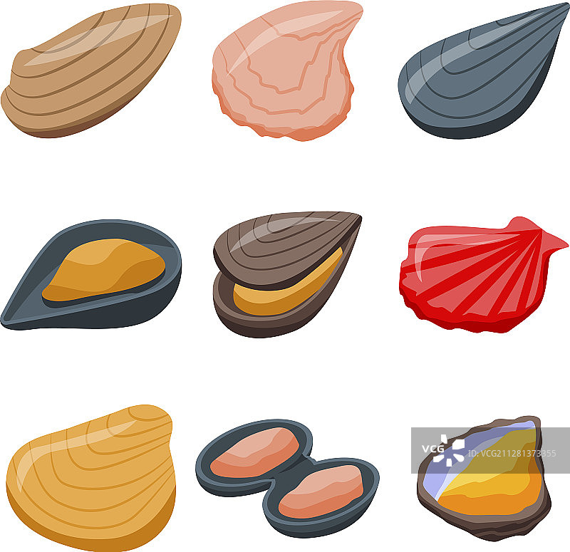 贻贝图标等距风格图片素材