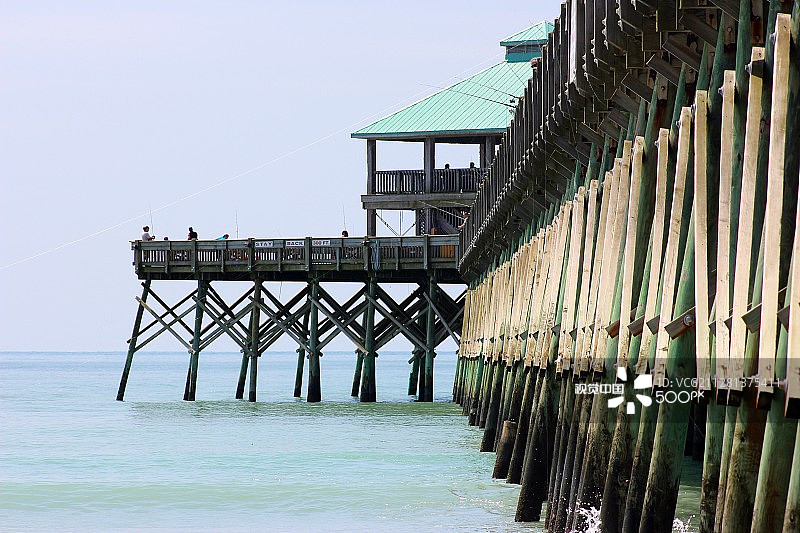 查尔斯顿弗利海滩码头，南卡罗来纳州图片素材