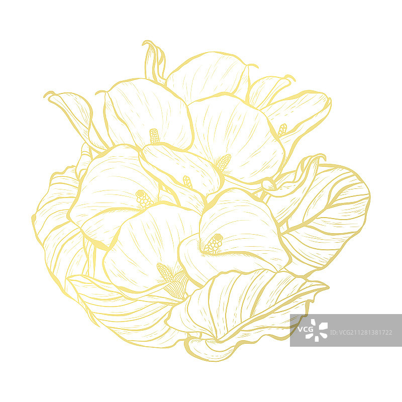 金色的花装饰图片素材