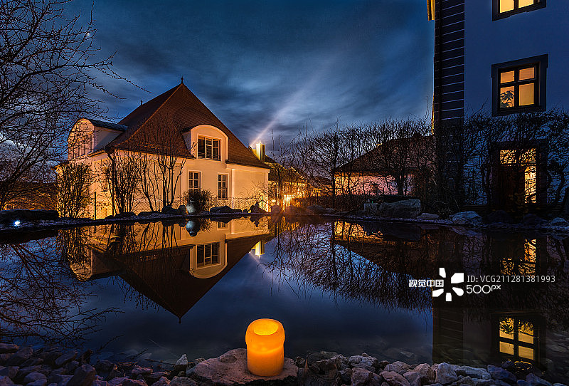 花园池塘图片素材