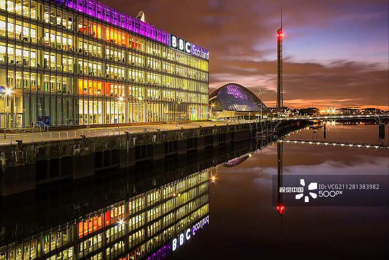 BBC苏格兰总部和格拉斯哥科学中心图片素材
