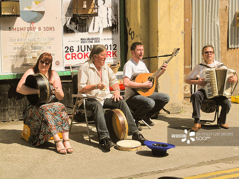 街头爱尔兰民间音乐图片素材
