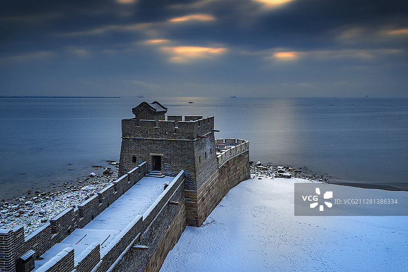 河北省秦皇岛市+初冬老龙头图片素材