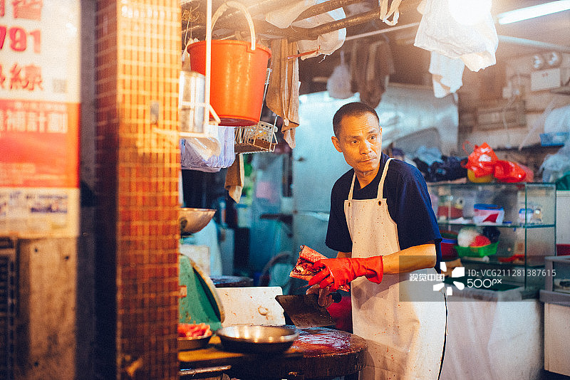 中国香港旺角的鱼贩图片素材
