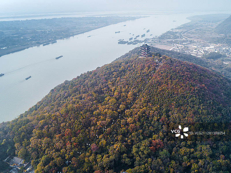 采石矶公园航拍-安徽省 马鞍山市图片素材