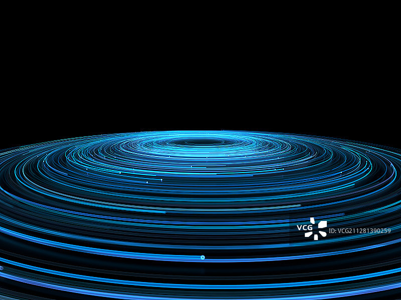 蓝色粒子线条灯光隧道图片素材