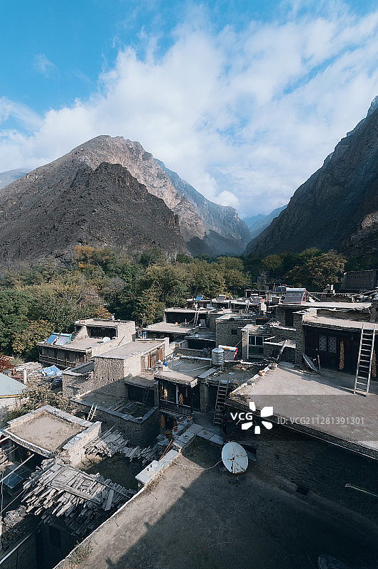 四川省阿坝藏族羌族自治州理县桃坪羌寨自然风光图片素材
