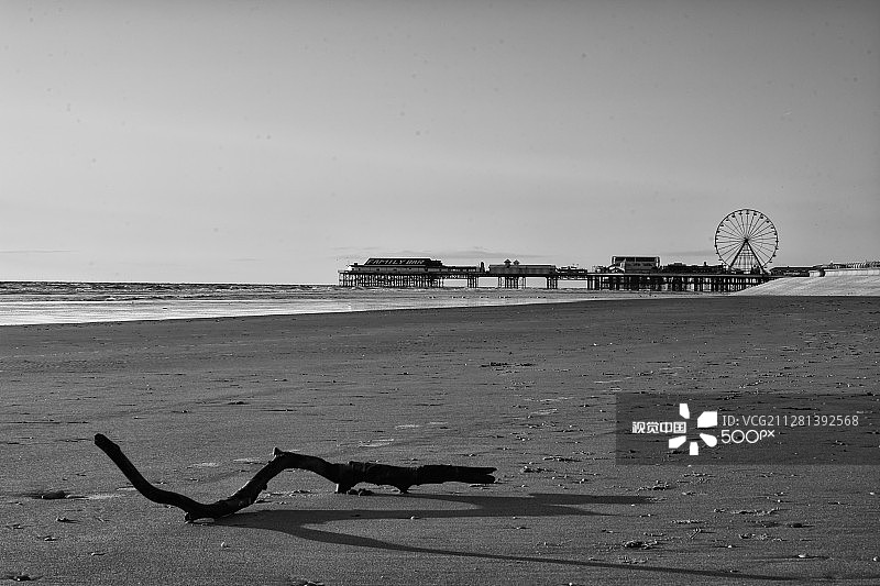 中央码头黑白照片图片素材