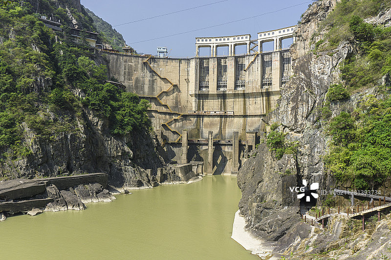 水坝 陕西省汉中市石门栈道风景区图片素材