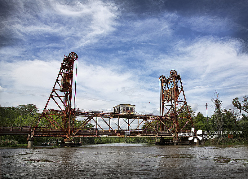 美国90号公路路易斯安那州西珍珠河段桥梁图片素材