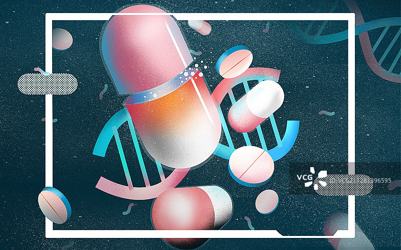 创意医疗药物胶囊插画图片素材