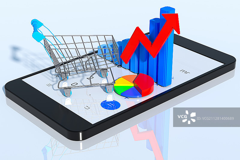 3D手机和金融图标图片素材