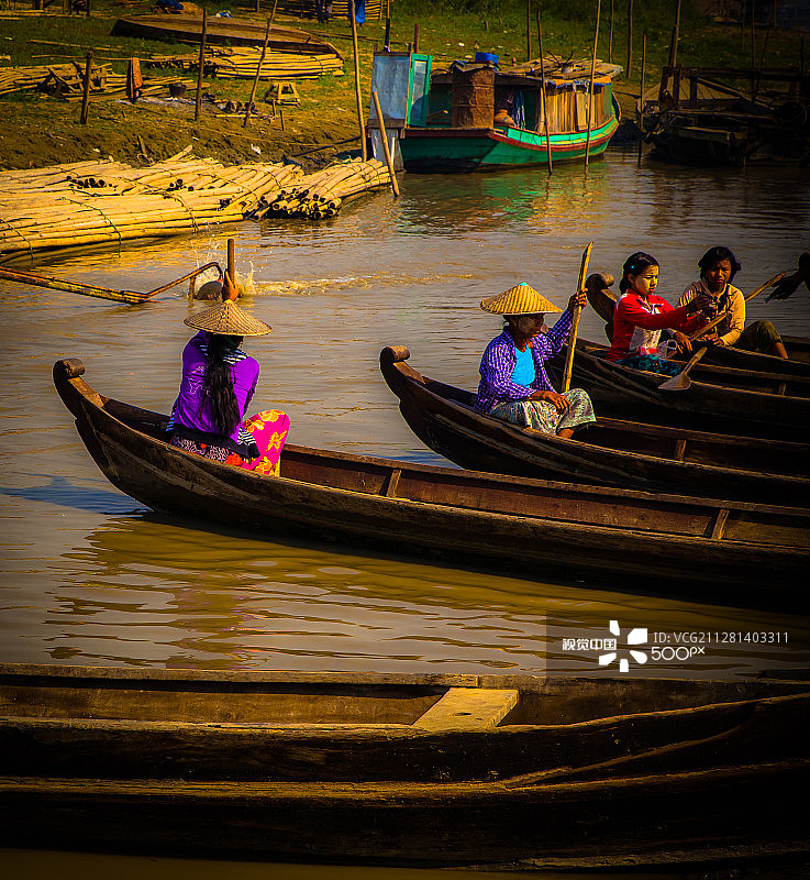 曼德勒的河流生活图片素材
