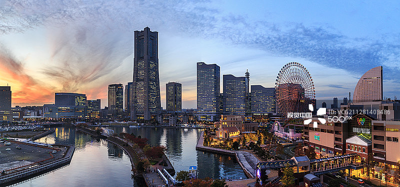 横滨港夕阳图片素材