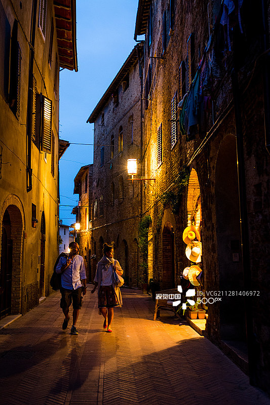 托斯卡纳圣吉米尼亚诺街景图片素材